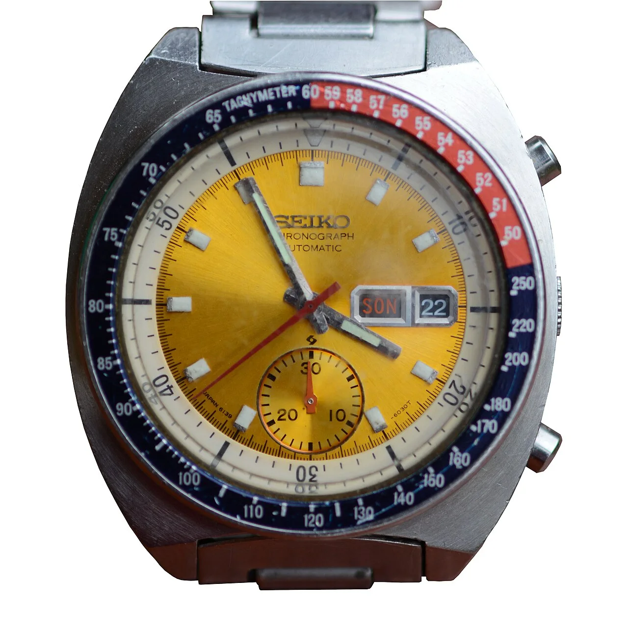 Seiko Speed-Timer 6139(Pogue 型号,金黄盘)· 注意:民间藏品照