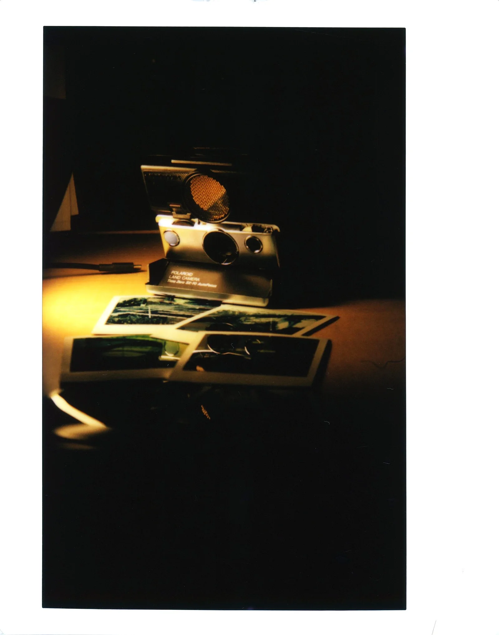 Time-Zero 版 SX-70 与它拍出的照片：一个粉丝文化围绕着这台机器存活了下来。