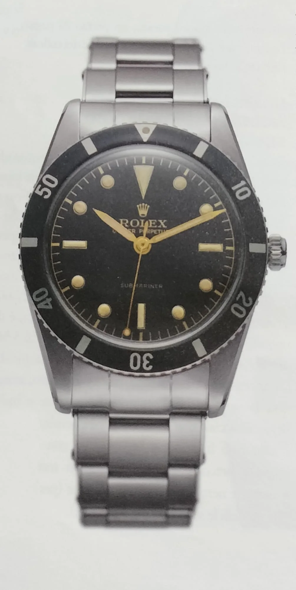 1953年初代 Submariner 的形态呈现（据 Commons 图注）