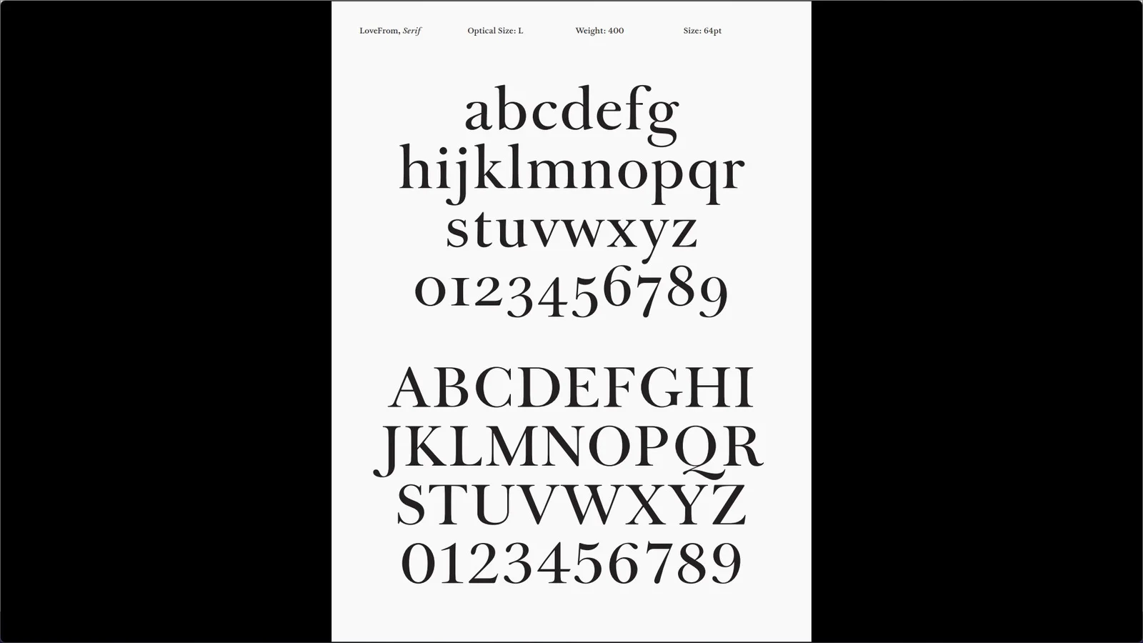 LoveFrom, Serif 字符展示，LoveFrom 提供给原访谈的图像。 © LoveFrom。