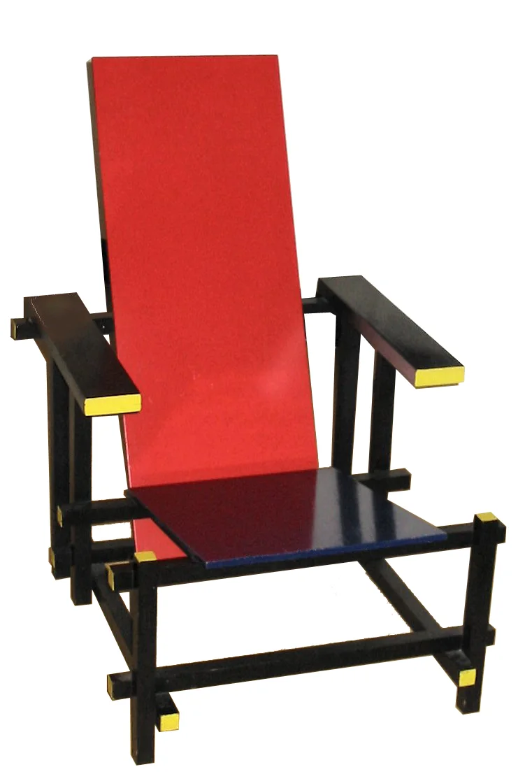 Rietveld 红蓝椅 · 几何扶手椅