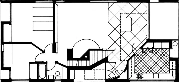 母亲住宅平面（裁切版） · Wikimedia Commons，Robert Venturi，CC BY-SA 4.0