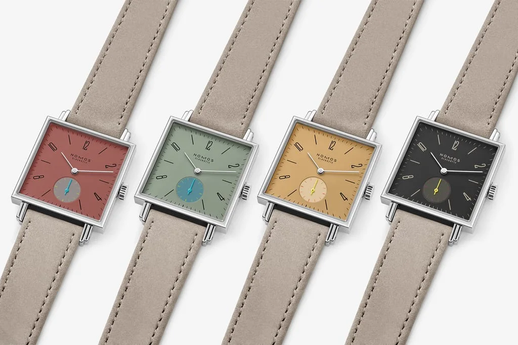 Tetra Origins 系列配色对照 · NOMOS Glashütte 官方摄影，摄影者未单列