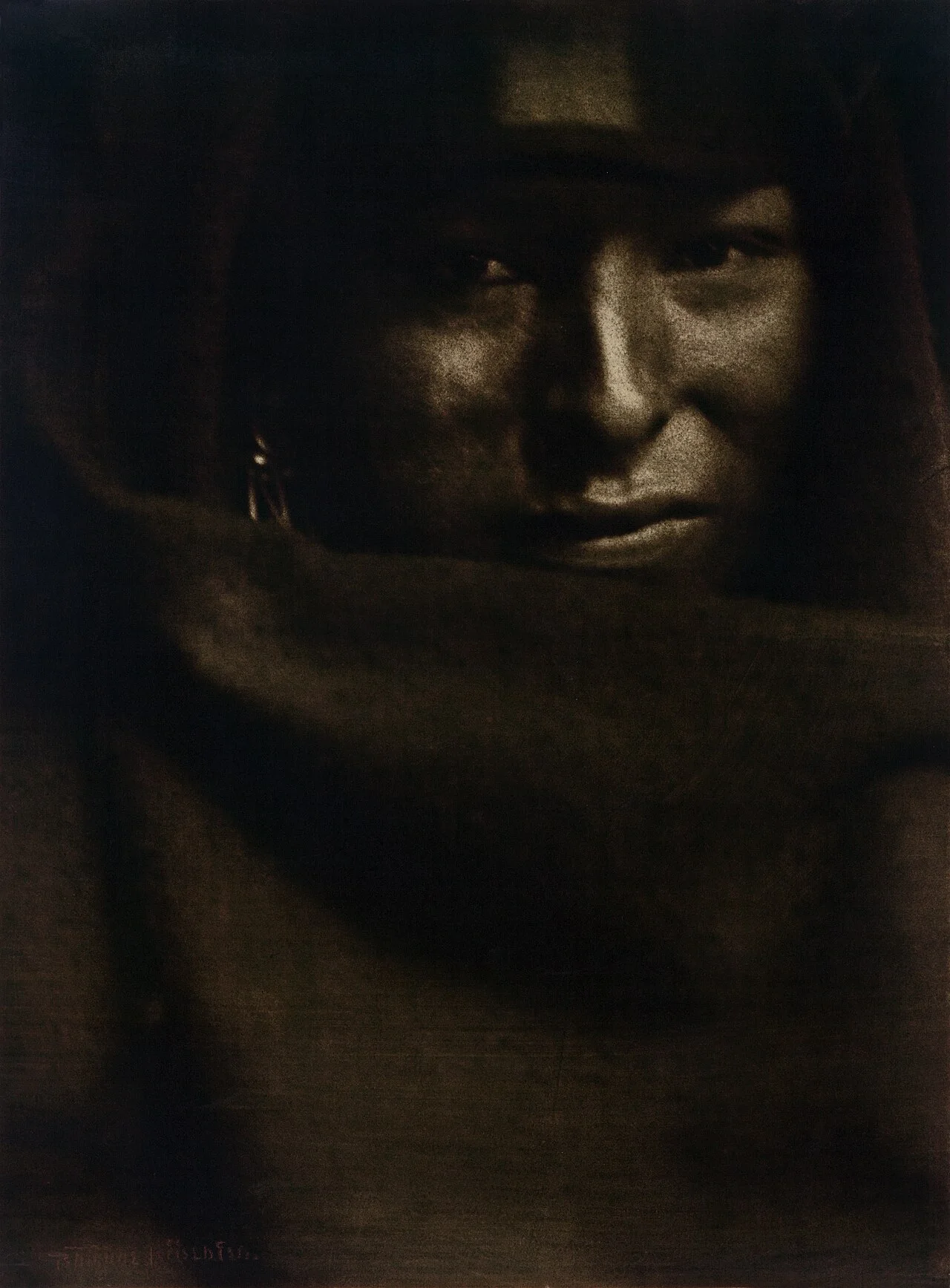 Gertrude Käsebier 摄，公有领域——《熊一，达科他苏族》，1902