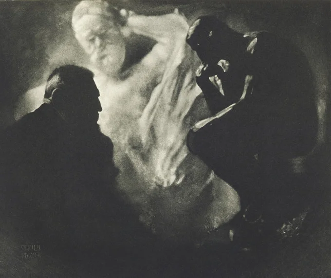 Edward Steichen 摄，公有领域——《罗丹与其〈沉思者〉》，1905（Commons 版）